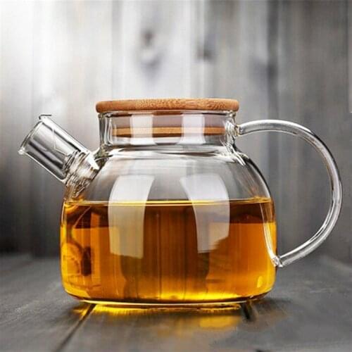 20pcsNew Arrive 1000ml Heat Resistan Glass Teapot simple kettle tea pot Convenient Office Tea coffee pot