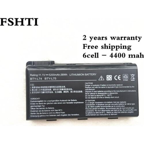 6-Cell BTY-L74 BTY-L75 Battery For MSI A5000 A6000 CR500 CR600 CR620 A6200 CR700 CX600 CX700 CX500 Laptop