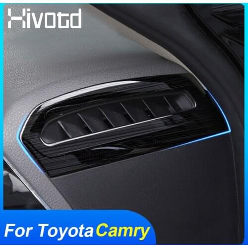 For Toyota Camry 2020 Accessories Air Conditioner Outlet Cover Trim Decoration Stainless Steel Vent Frame Interior Decoration