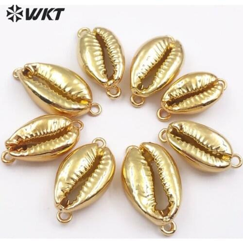 WT-JP001 Lovely cowrie shell pendants connectors for wholesale, gold /sliver color pendants connector for jewelry making