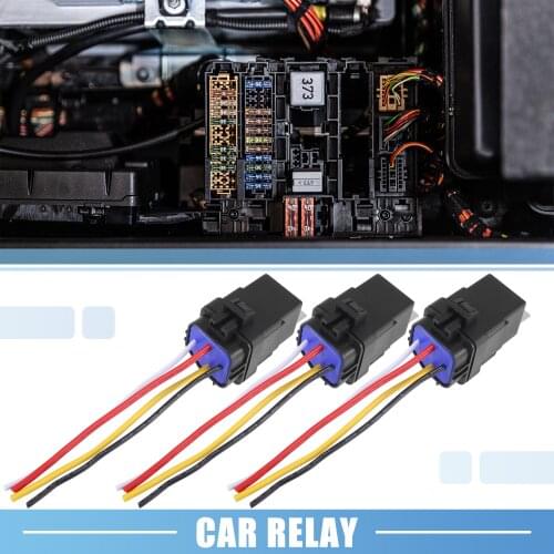 X Autohaux 3pcs Waterproof Automotive Relay Switch w/ Harness JD2912 4 Pin 5 Pin DC 12 24V 40A Car Wiring Relay Socket Plug