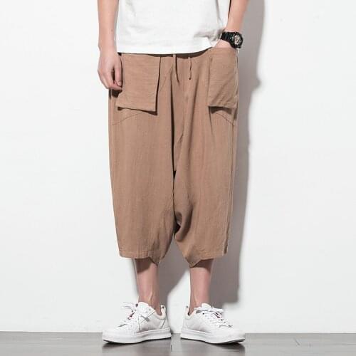 Loose Casual Pant Men Hip hop Oversized Japanese Streetwear 2021 Trousers Mens Fashion Summer Cotton Joggers Harem Pants