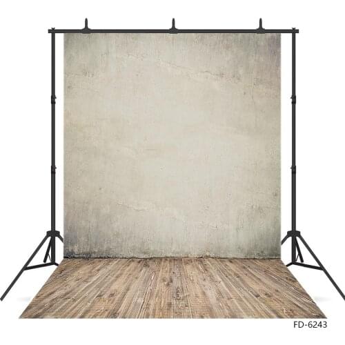 Cement Wall Wooden Floor Photo Background Custom Vinyl Backdrop for Baby Children Portrait Pets Toy Photobooth Photography Props