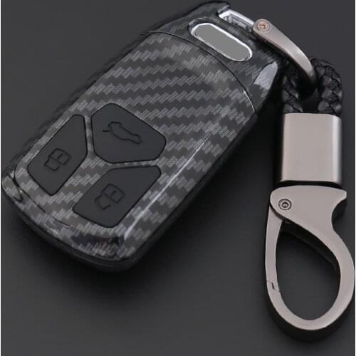 Carbon Fiber Silicone Car Key Case Cover For Audi A6 TT A5 Q7 TTS A3 A4 Q3 RS3 RS6 A1 S3 S6 Q5 A7 RS7 R8 Auto Protection Shell
