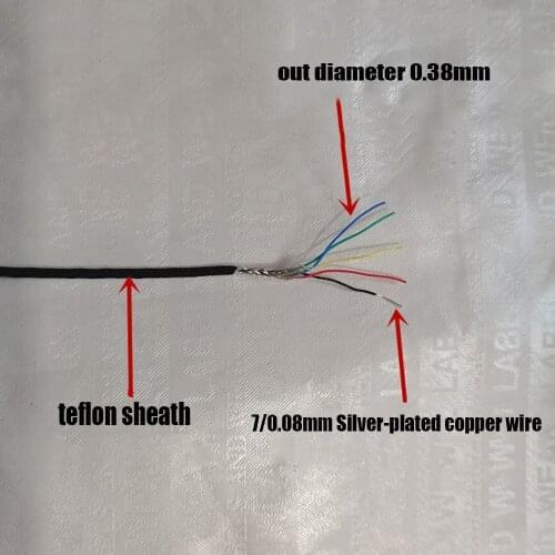 2p 3p 4p 5p 6p 8p Silver-plated Shielded High Temperature Ultra-fine Shieldeding Signal Wire Extra-fine Telflon Sheathed Wire