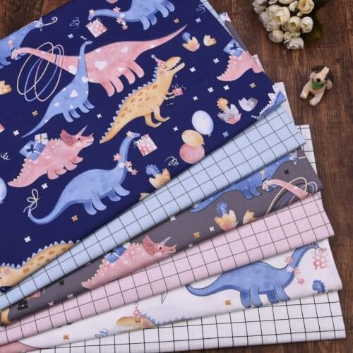 Cotton fabric Cloth DIY handmade sewing patchwork quilting baby dress tissus tecido home sheets pillow decor tilda Dinosaur