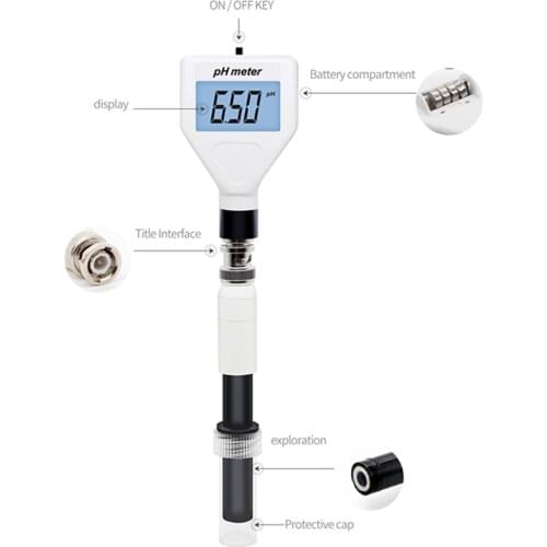 PH Meter Digital Acidity Meter Water Quailty Test 1.5-inch with Backlight for Drinking water Meat Friut Skin PH Monitor Pen