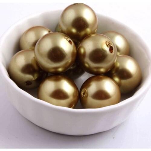 Kwoi vita Chunky Fashion A07 dark lime color 20mm acrylic Imitation Pearl 100pcs a lot for kids Beaded Jewelry