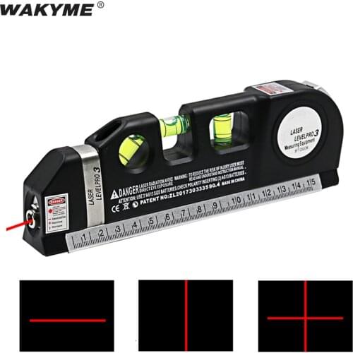 Multipurpose Laser Level Ruler Horizon Vertical Measure Tape Double Lines Laser Measuring Tools Aligner Standard Metric Rulers