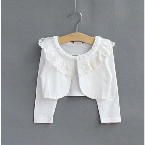 Children Girls Cardigan Sweater White Cotton Girls Coat For 1 2 4 6 8 10 11 Year Old 2021 Kids Clothes RKC165017