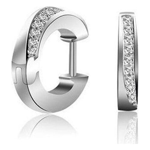 SBE001 925 Pure Silver Ear Jewelry Fashion Circle Earrings single row Earrings