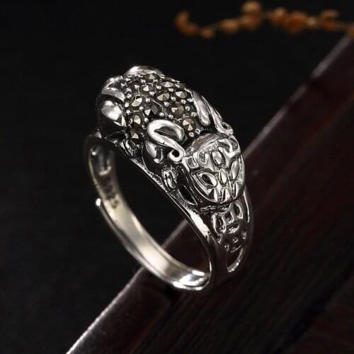 Silver Inviting Wealth, Brave And Brave, High-end Joker, Thai Silver Lady, Opening Ring Ring, Silver Jewelry Wholesale