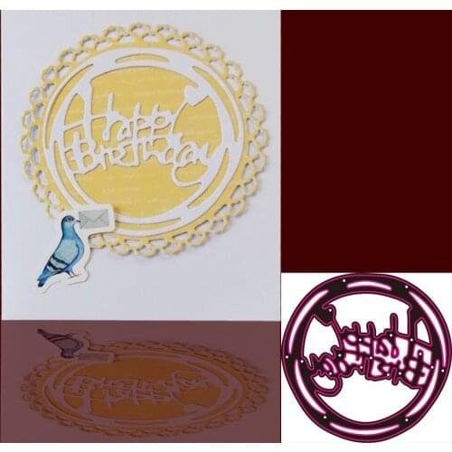 Happy Birthday Words Metal Cutting Dies Stencil For DIY Scrapbooking Photo Album Embossing Paper Cards Crafts Die Cuts