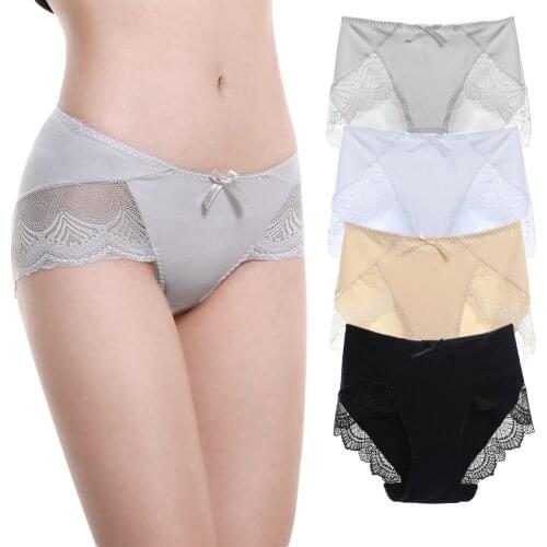 LEVAO Women Sexy Lace Cotton Physiological Period Leak Proof Menstrual Panties Breathable High Elasticity Soft Underwear Breifs