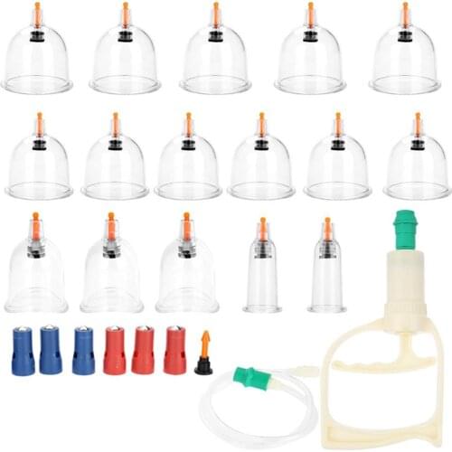 Vacuum Suction Cupping Kit 18Pcs Massage Acupuncture Massager Cup Pain Relief