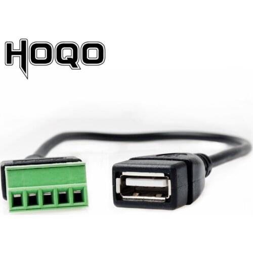 USB 2.0 A Female to 5 Pin Screw Connector USB Jack with Shield USB2.0 Type to Screw Terminal Plug