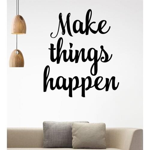 Lovely make things happen Waterproof Wall Stickers Wall Art Decor Living Room Bedroom Background Wall Art Decal