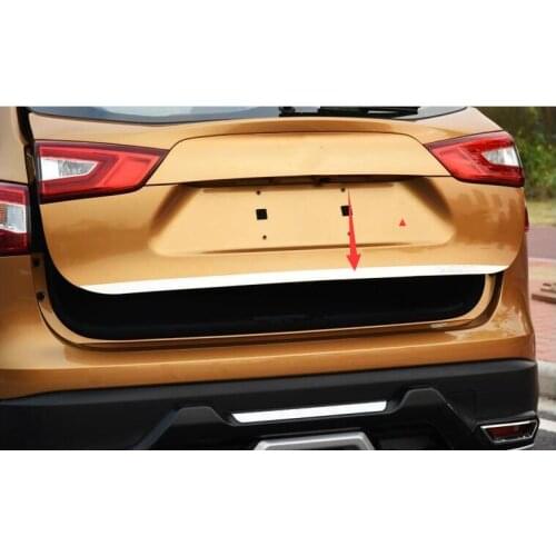 For Nissan QASHQAI J11 Stainless Steel Rear Tailgate Trunk Lid Cover Trim 2016-18 Car Accessories Styling