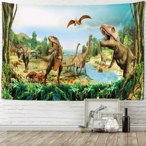 Green Plant Dinosaur Dinosaur Wall Hanging Tapestry Sheets Home Decorative Tapestries Beach Towel Yoga Mat Blanket Wall Tapestr
