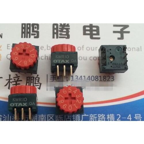 1PCS Japan OTAX KWR10 0-9/10-bit rotary DIP switch coding Positive code pulley 3: 3 pin position
