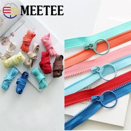 10Yards 3# Meetee Open-End Resin Zipper Unilateral Zippers Slider Pull DIY Tailor Garment Bags Hand Sewing Craft Tools Accessory