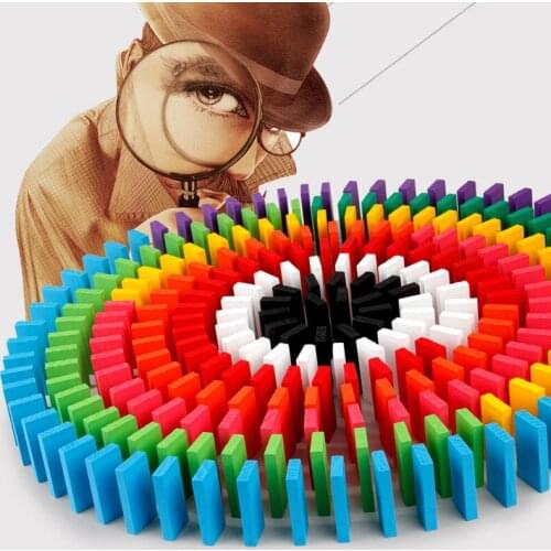 100/300/500pcs Color Sort Rainbow Wooden Domino Blocks Dominoes Games Montessori Wooden Toys For Children Gifts