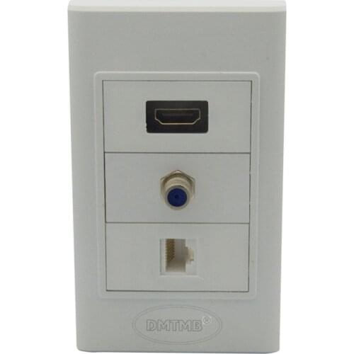 120 X 70 HDMI, F head TV and RJ45 Wall Plate with female to female connector