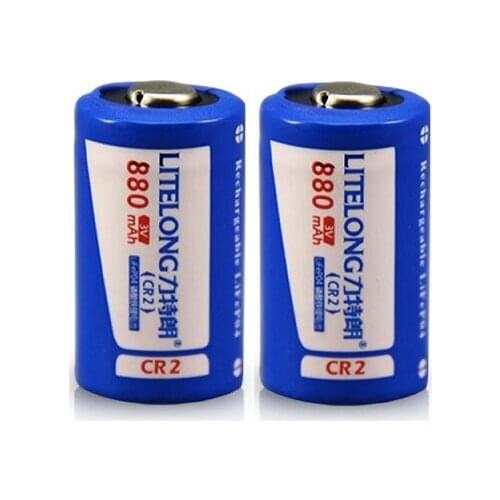 2 pcs/lot 880mah Cr2 3V LiFePO4 lithium rechargeable battery