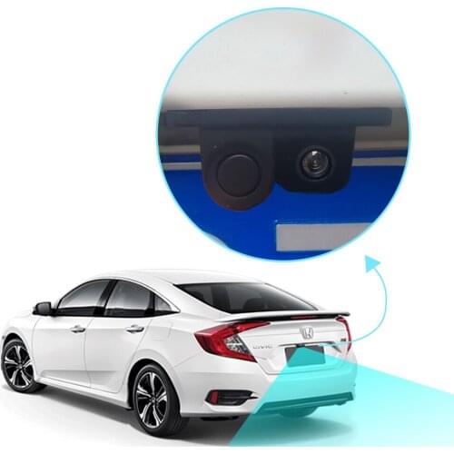 2 in1 LCD Display Car Reverse Backup Radar Sound Alert Video Parking Sensor Camera with Night Vision Auto Rear View Camera