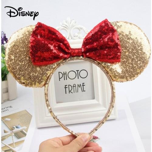 Disney Europe and the United States hair accessories headband high quality sequins bow headband Mickey ears headband Minnie