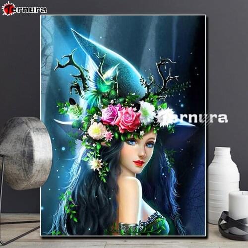 Witch DIY Diamond Painting sorceress Picture Diamond Embroidery Little witch Rhinestone Square Round Full Drill Diamond Mosaic