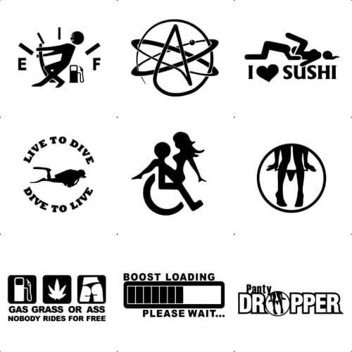 Car-styling Fuel Tank Sticker Car Stickers Funny Vinyl Cool Cars Window Decoration 10 Styles Sizes Colours