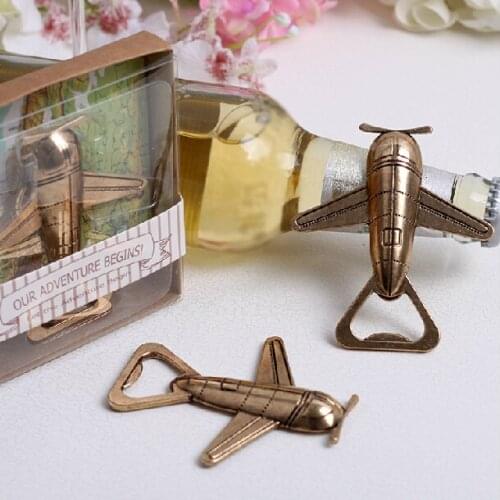 Free Shipping 20PCS/LOT Airplane Design With Gift Box Wedding & Part Gift Souvenirs Bottle Opener
