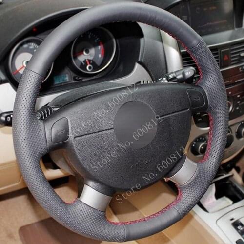 Genuine Leather car-styling steering wheel cover for Chevrolet Lova Aveo Buick Excelle Daewoo Gentra 2013-2015 Lacetti 2006-2012