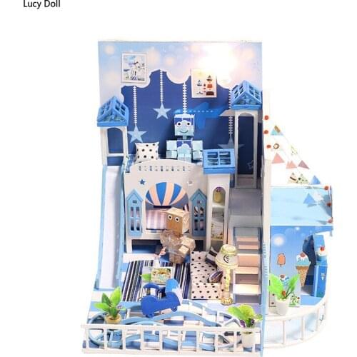 Wooden House DIY Doll House Dream Childhood Childlike Wish DIY Cottage Hand Assembled Mini Villa Model