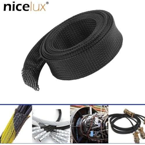 5M/10M Insulated Braid Sleeving 2/4/6/8/10/12/15/20/25mm Tight PET Wire Cable Protection Expandable Cable Sleeve Wire Gland