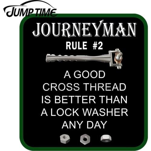 JumpTime 13 x 9.8cm For Auto mechanic Journeyman Rule Car Stickers Cartoon Windshield Laptop Decal Anime Trunk Vinyl Car Wrap