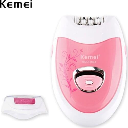 Kemei 2 In 1 Rechargeable Lady Epilator Foot Care Tool Electric Hair Removal Hair Shaver Depilador Callous Dead Skin Remover