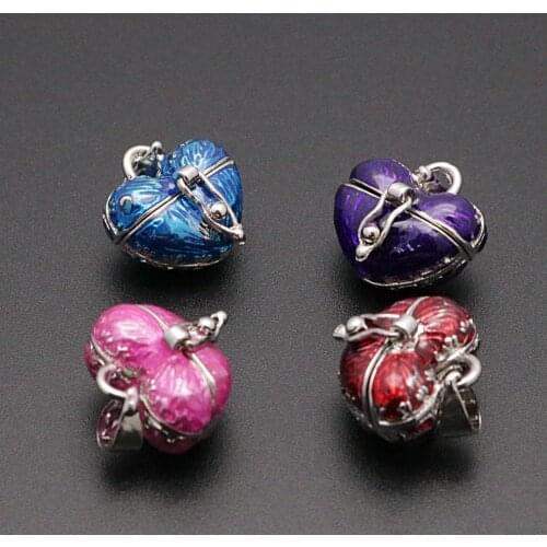 10PCS Vintage Brass Heart Pattern Openable Photo Locket Photo Box Pendant Necklace Commemorating Free Chain