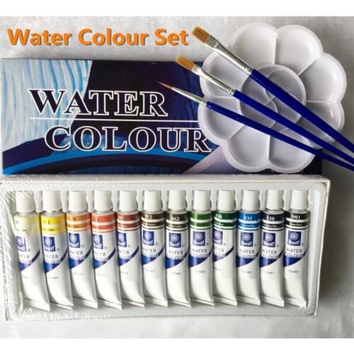 Professional Brand Watercolor Paint Childrens Creative Watercolor Kit Rainbow Art Painting 12 Tube Free For Brush And Tray