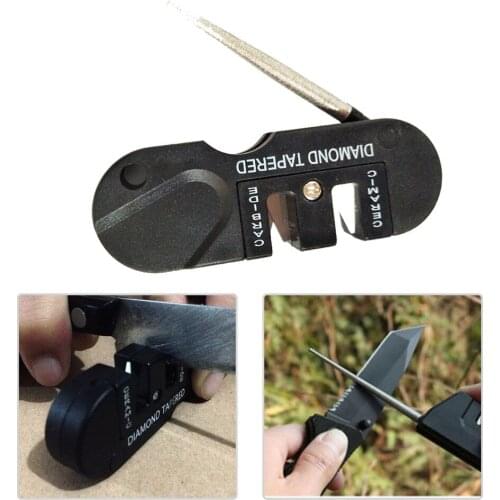 Outdoor Portable Knife Sharpener EDC Multipurpose Tungsten Steel Knife Sharpener Diamond Tool Whetstone Folding Sharpen BarA1126