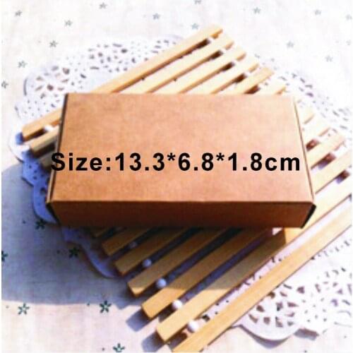 Wholesale 1000PCS/LOT Size 13.3*6.8*1.8cm Kraft Paper Box Free Print 1 Color LOGO Paper Gift Box