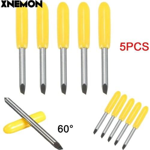 XNEMON 5PCS 60 Degrees Blades for Graphtec CB09 Vinyl Cutter Cutting Plotter+Springs Length 21mm Shank Diameter: 2mm/0.078"