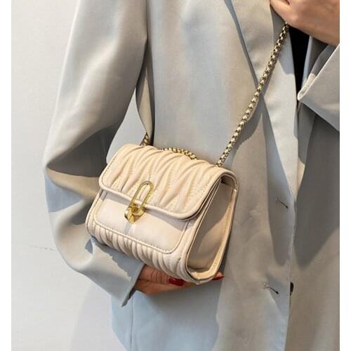 Net red fashion womens bag new 2021 popular texture chain single shoulder bag with versatile small square bag