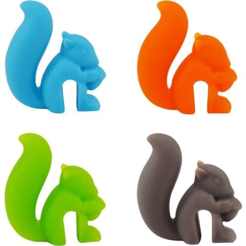 Silicone Tea Infuser Hanging Snail Mug Cup Clip Label Squirrel Device Tea Bag Party New Year Supplies Tea Accessories Cocina