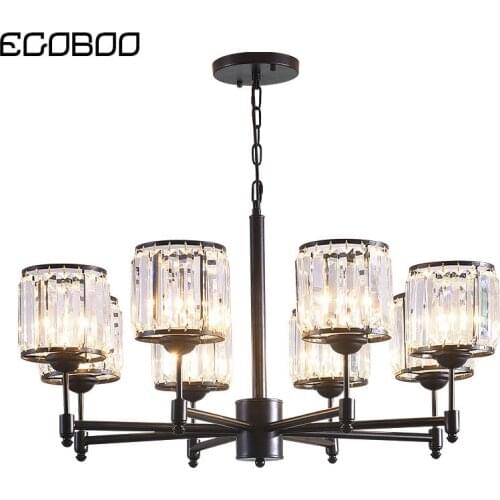 Modern Crystal Ceiling Light for Living Room Bedroom Dining room Nordic Black Luxury Iron Black Light Fixtures