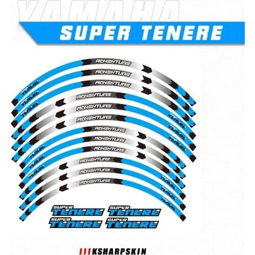 12 Strips Reflective Motorcycle decals Wheels Rim Motorbike Moto Stickers decoration Styling For YAMAHA SUPER TENERE