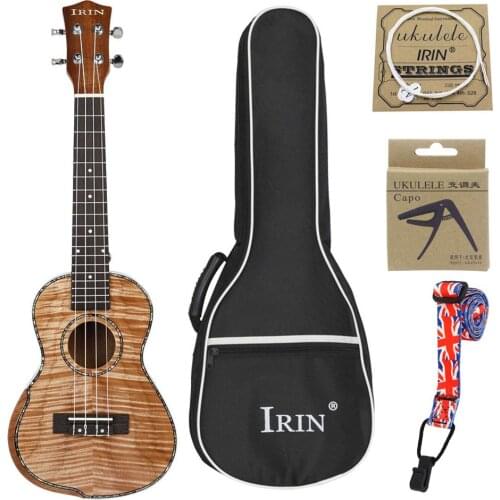 UK2380 23inch Concert Ukulele Mahogany Panel Elegant Ukelele Guitar All Solid Tail Nail with Bag String Capo Strap