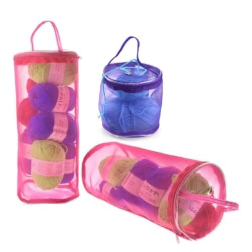 Mylb Knitting Yarn Round Crochet Bag Craft Nylon Yarn Case Organizer Storage Baskets Traveling Sewing Tools Sewing Accessories