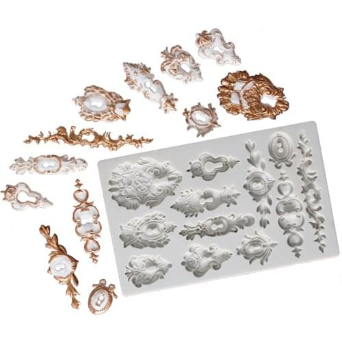 DIY Cake Baking Frame Silicone Molds Border Decoration Fondant Mold Scroll Relief Candy Chocolate Gumpaste Clay Mould K304